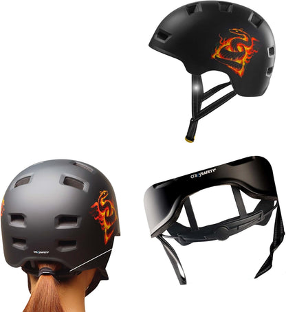 Crazy Safety - Orange Snake Bicycle And Skater Helmet - Orange - L (57-61Cm)