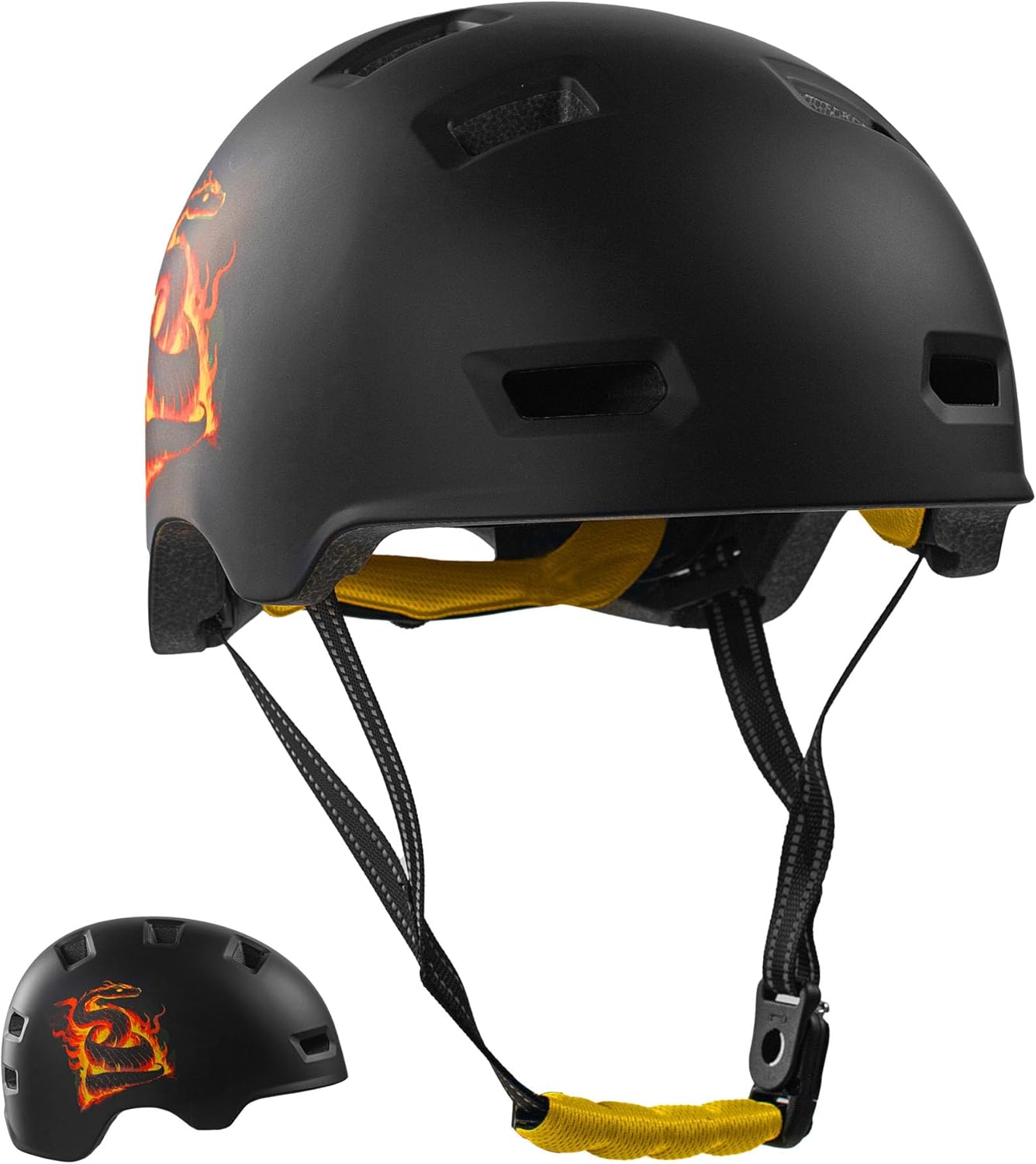 Crazy Safety - Orange Snake Bicycle And Skater Helmet - Orange - L (57-61Cm)