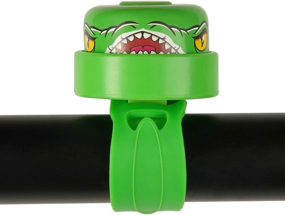 Crazy Safety Animal Pink Shark Kids Bike Bell | Weatherproof bicycle bell loud for cycling and balance bike Easy handling | Right or left handed | Bicycle bell for children