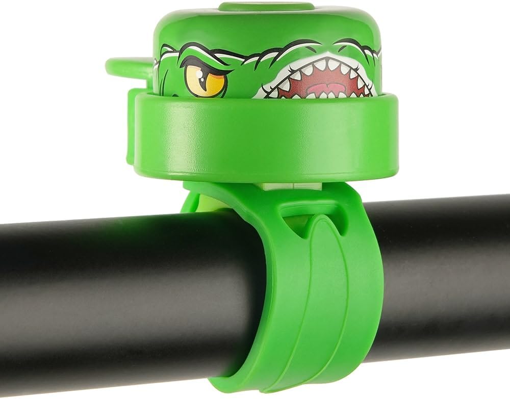 Crazy Safety Animal Pink Shark Kids Bike Bell | Weatherproof bicycle bell loud for cycling and balance bike Easy handling | Right or left handed | Bicycle bell for children