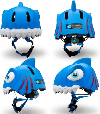 Crazy Safety - Blue Shark Bike Helmet For Children 6-12 Years - (100501-04-M)