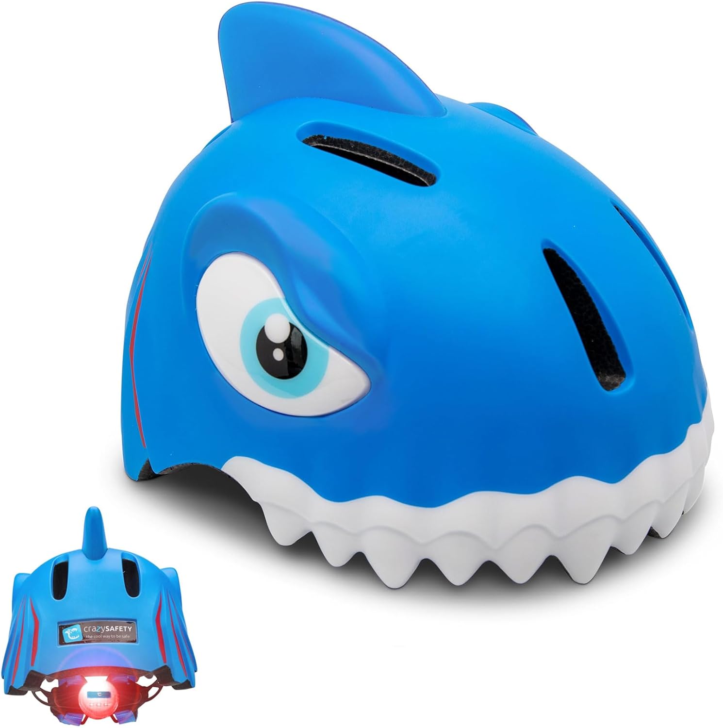 Crazy Safety - Blue Shark Bike Helmet For Children 6-12 Years - (100501-04-M)