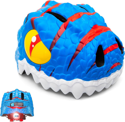 Crazy Safety - Blue Dino Children`S Bike Helmet - (100201-02-M)