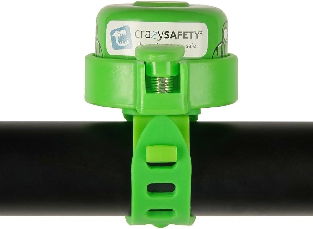Crazy Safety - Green Tiger Bicycle Bell For Kids - Green - Unisize