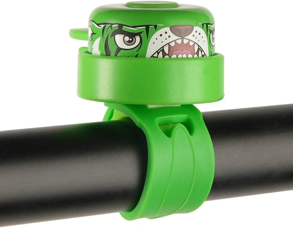 Crazy Safety - Green Tiger Bicycle Bell For Kids - Green - Unisize