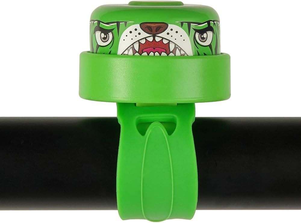 Crazy Safety - Green Tiger Bicycle Bell For Kids - Green - Unisize