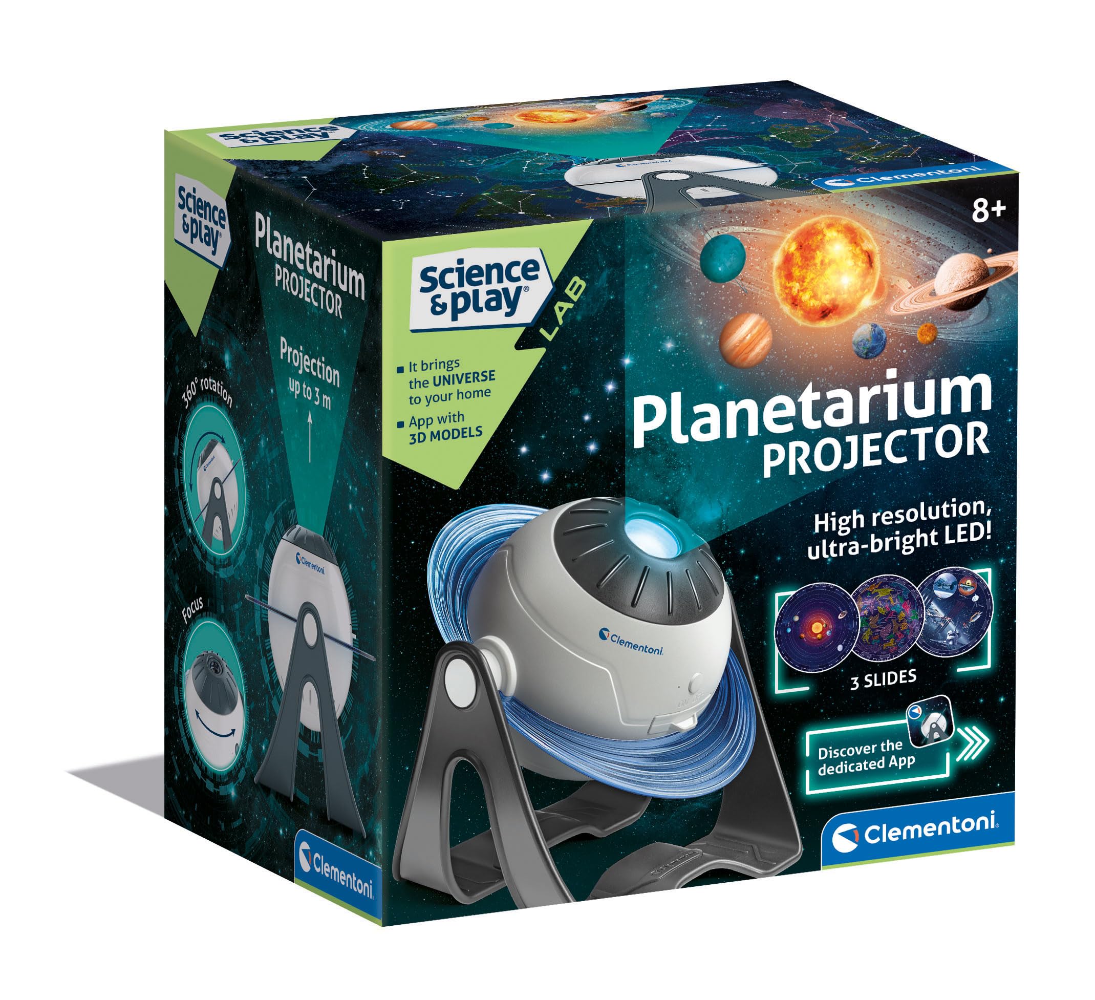 Clementoni- Star Projector: With Lights, AR App & Space Exploration (8+ Years