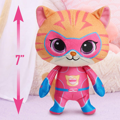 Just Play Disney Junior SuperKitties 7-inch Small Plush Stuffed Animal, Ginny, Kitten, Kids Toys for Ages 2 Up