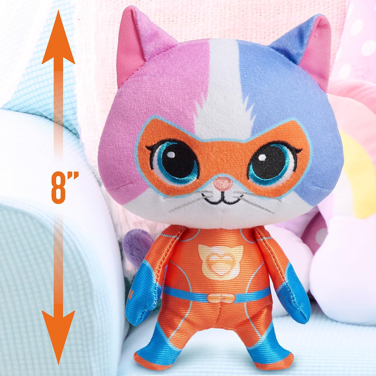 Just Play Disney Junior SuperKitties Small Plush Stuffed Animal, Buddy, Kitten, Kids Toys for Ages 2 Up