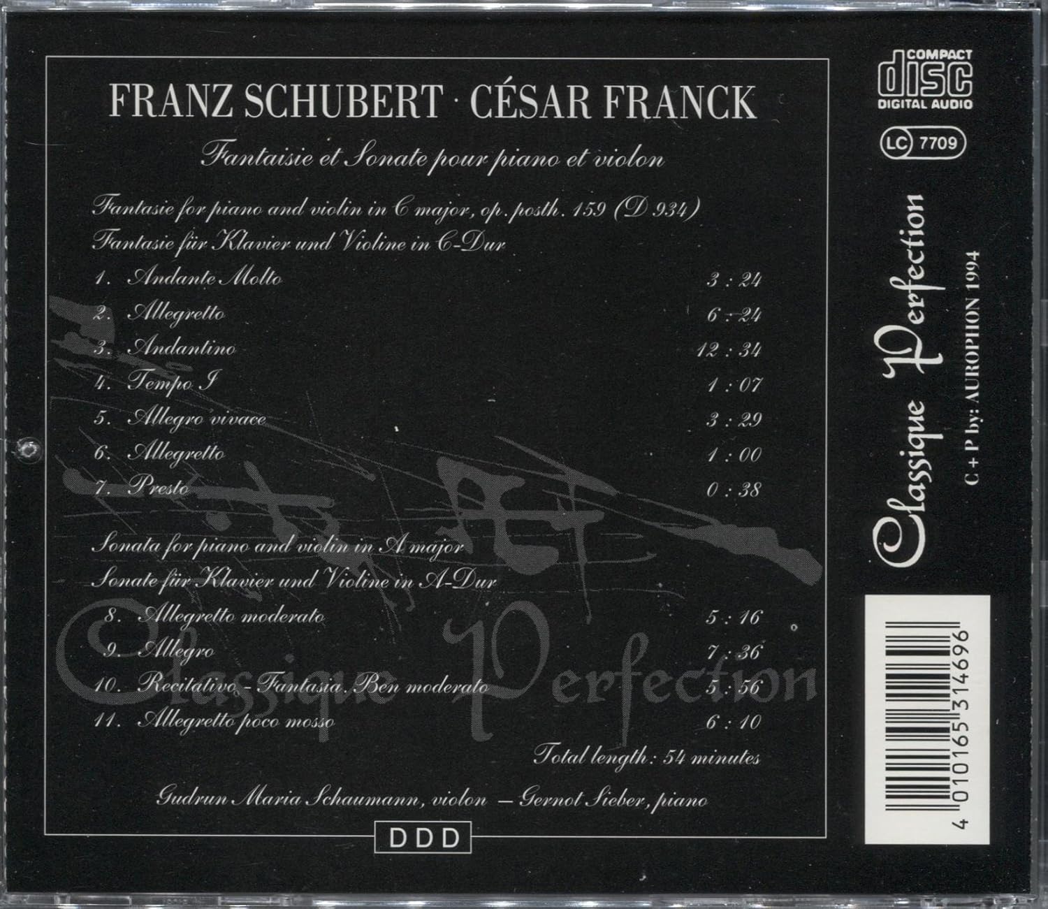 Franz Schubert - C??sar Frank ~ Fantaisie et Sonate pour Piano et Violon - Fantasie f??r Klavier und Violine