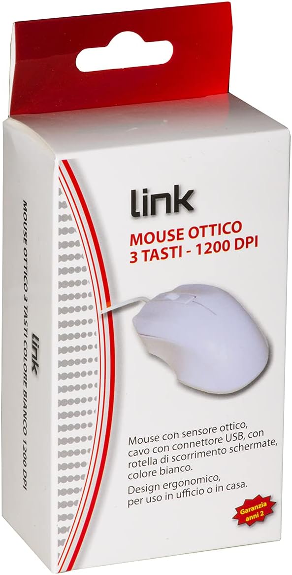 Link LKMOS11 MOUSE USB COLORE BIANCO