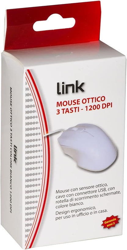 Link LKMOS11 MOUSE USB COLORE BIANCO