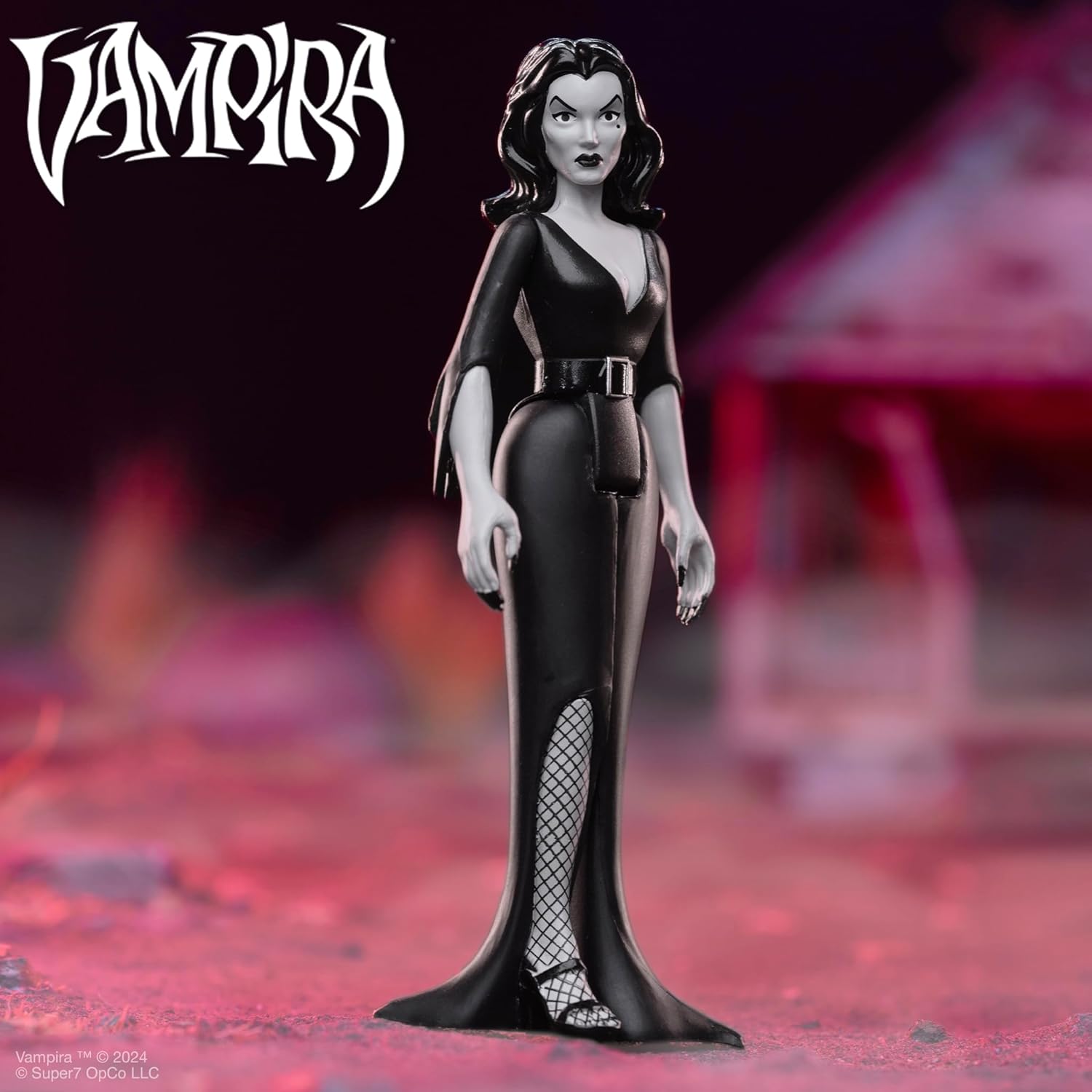 Super7 Vampira Reaction Figures Wave 01 - Vampira Plan 9 Grayscale Action Figure