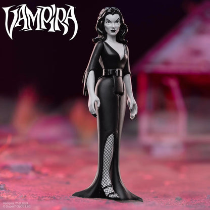 Super7 Vampira Reaction Figures Wave 01 - Vampira Plan 9 Grayscale Action Figure