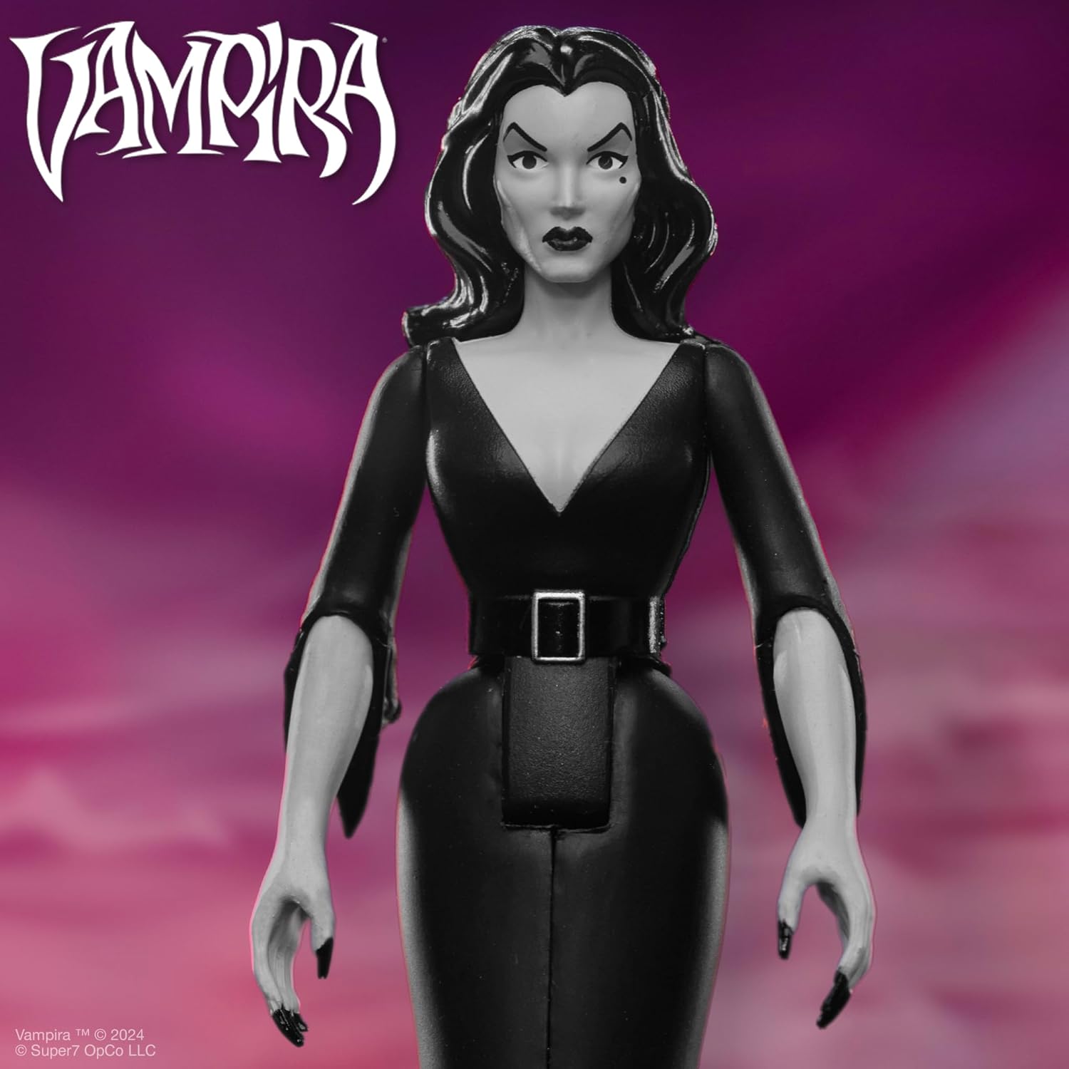 Super7 Vampira Reaction Figures Wave 01 - Vampira Plan 9 Grayscale Action Figure
