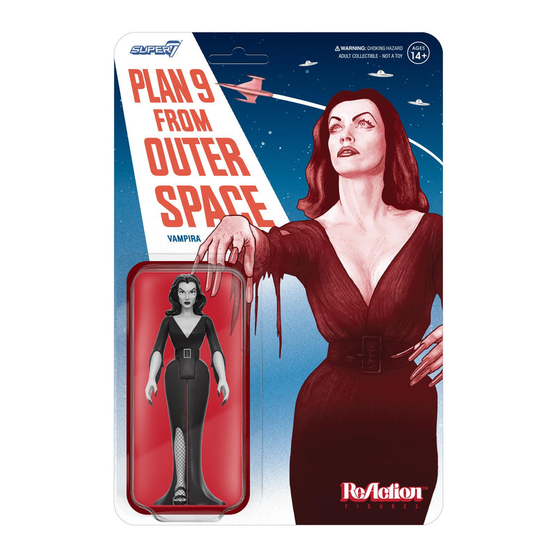 Super7 Vampira Reaction Figures Wave 01 - Vampira Plan 9 Grayscale Action Figure