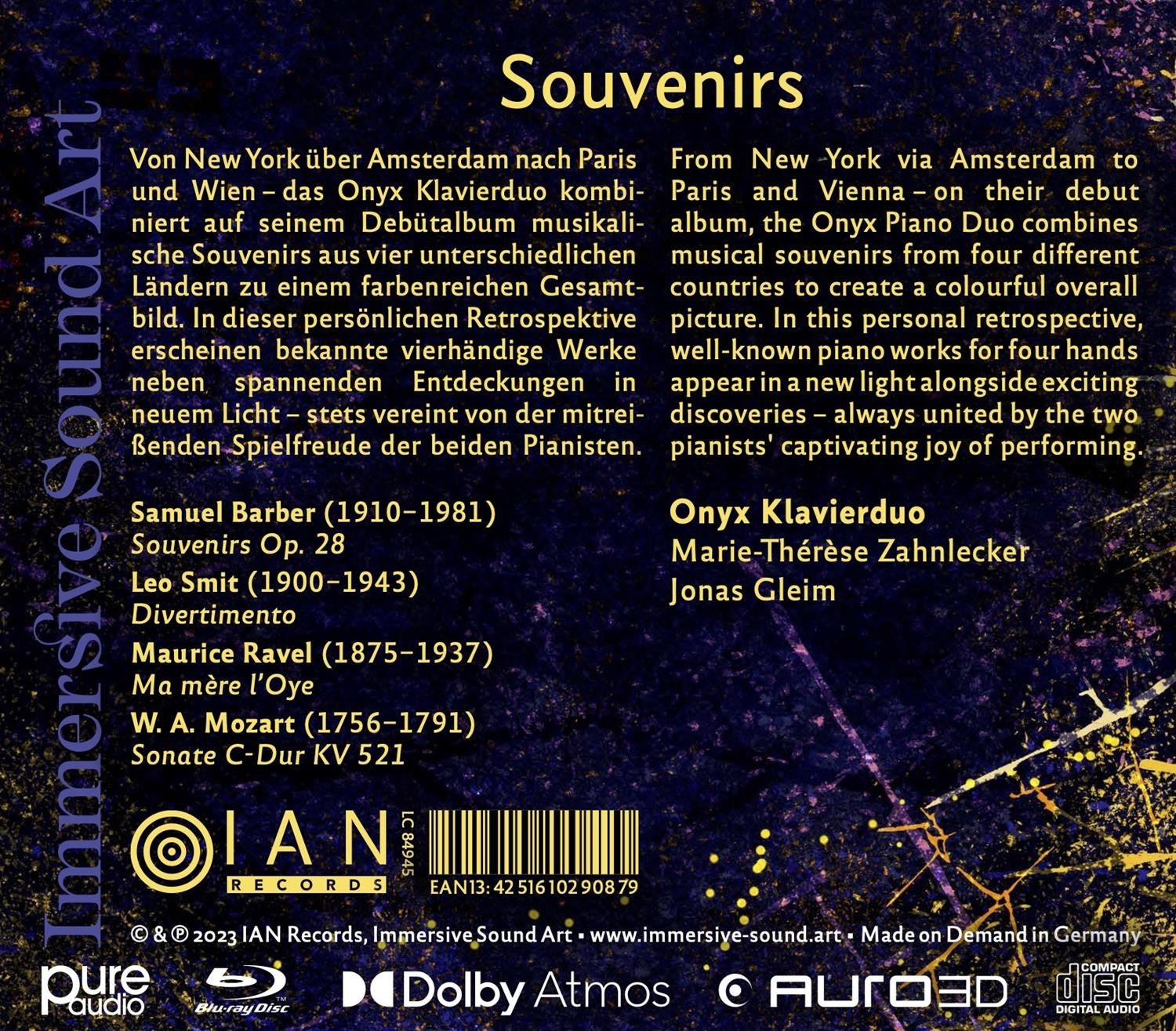 Onyx Klavierduo - Souvenirs