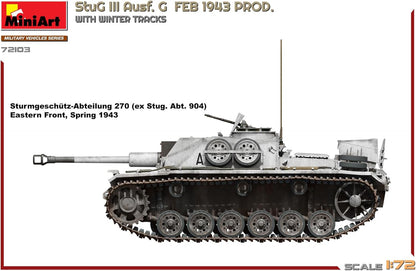 Mini Art 72103 1:72 StuG III AUSF. G Feb 1943 Winter - riproduzione fedele, modellismo, kit in plastica, artigianato, hobby, incollaggio, kit modello, montaggio, non verniciato
