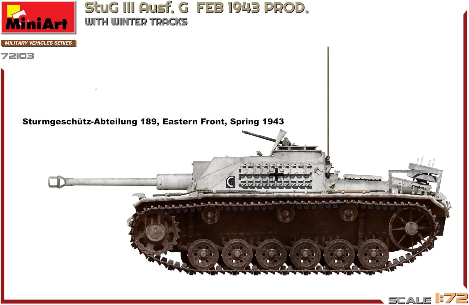 Mini Art 72103 1:72 StuG III AUSF. G Feb 1943 Winter - riproduzione fedele, modellismo, kit in plastica, artigianato, hobby, incollaggio, kit modello, montaggio, non verniciato