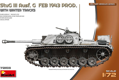 Mini Art 72103 1:72 StuG III AUSF. G Feb 1943 Winter - riproduzione fedele, modellismo, kit in plastica, artigianato, hobby, incollaggio, kit modello, montaggio, non verniciato