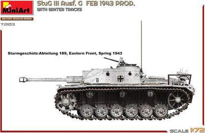 Mini Art 72103 1:72 StuG III AUSF. G Feb 1943 Winter - riproduzione fedele, modellismo, kit in plastica, artigianato, hobby, incollaggio, kit modello, montaggio, non verniciato