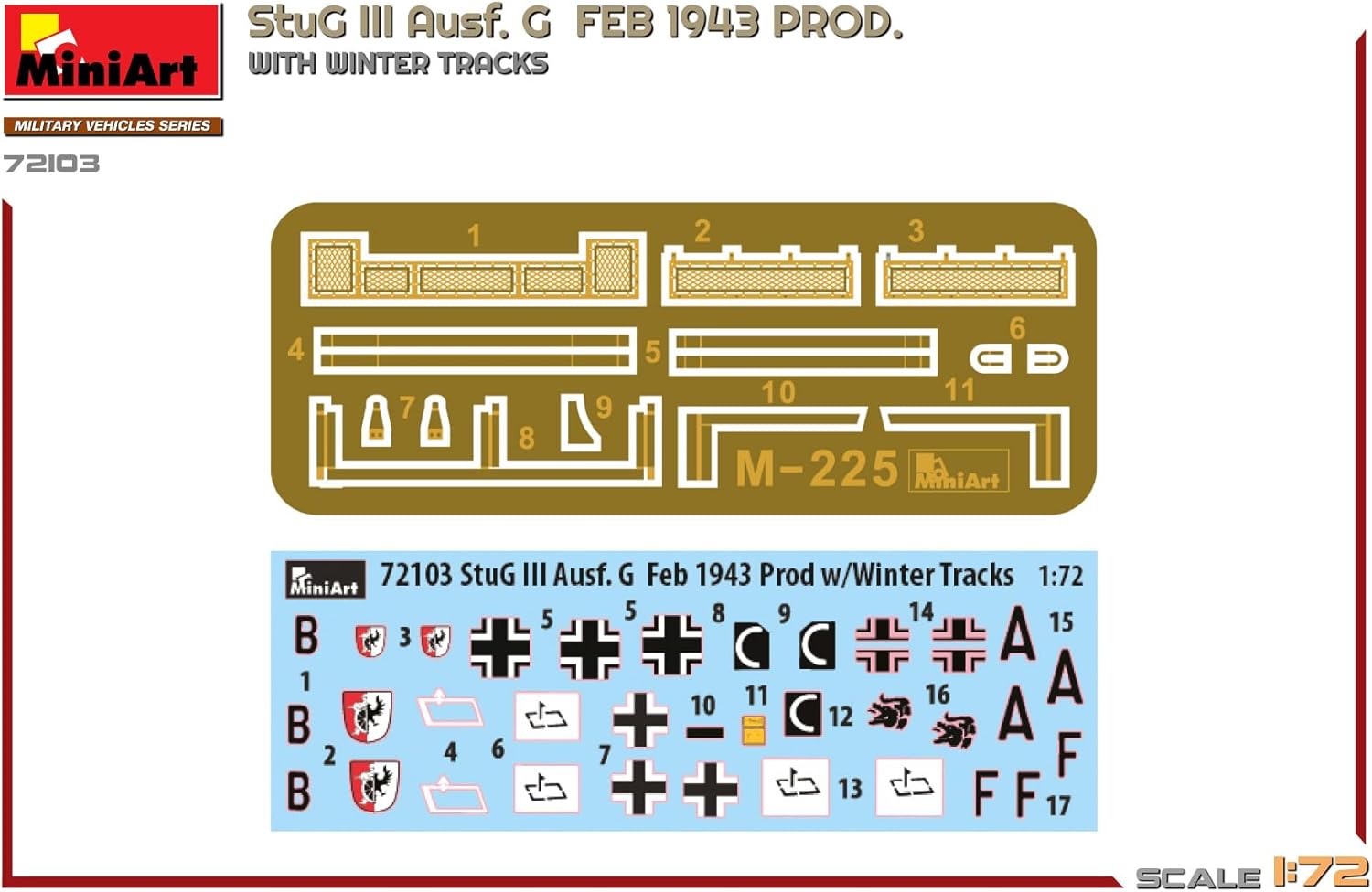 Mini Art 72103 1:72 StuG III AUSF. G Feb 1943 Winter - riproduzione fedele, modellismo, kit in plastica, artigianato, hobby, incollaggio, kit modello, montaggio, non verniciato