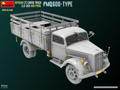 Mini Art 35449 1:35 Dt. 3t Cargo Truck Mid Prod. PmQ600 - riproduzione fedele, modellismo, kit in plastica, artigianato, hobby, incollaggio, kit modello, montaggio, non verniciato