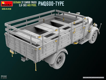 Mini Art 35449 1:35 Dt. 3t Cargo Truck Mid Prod. PmQ600 - riproduzione fedele, modellismo, kit in plastica, artigianato, hobby, incollaggio, kit modello, montaggio, non verniciato