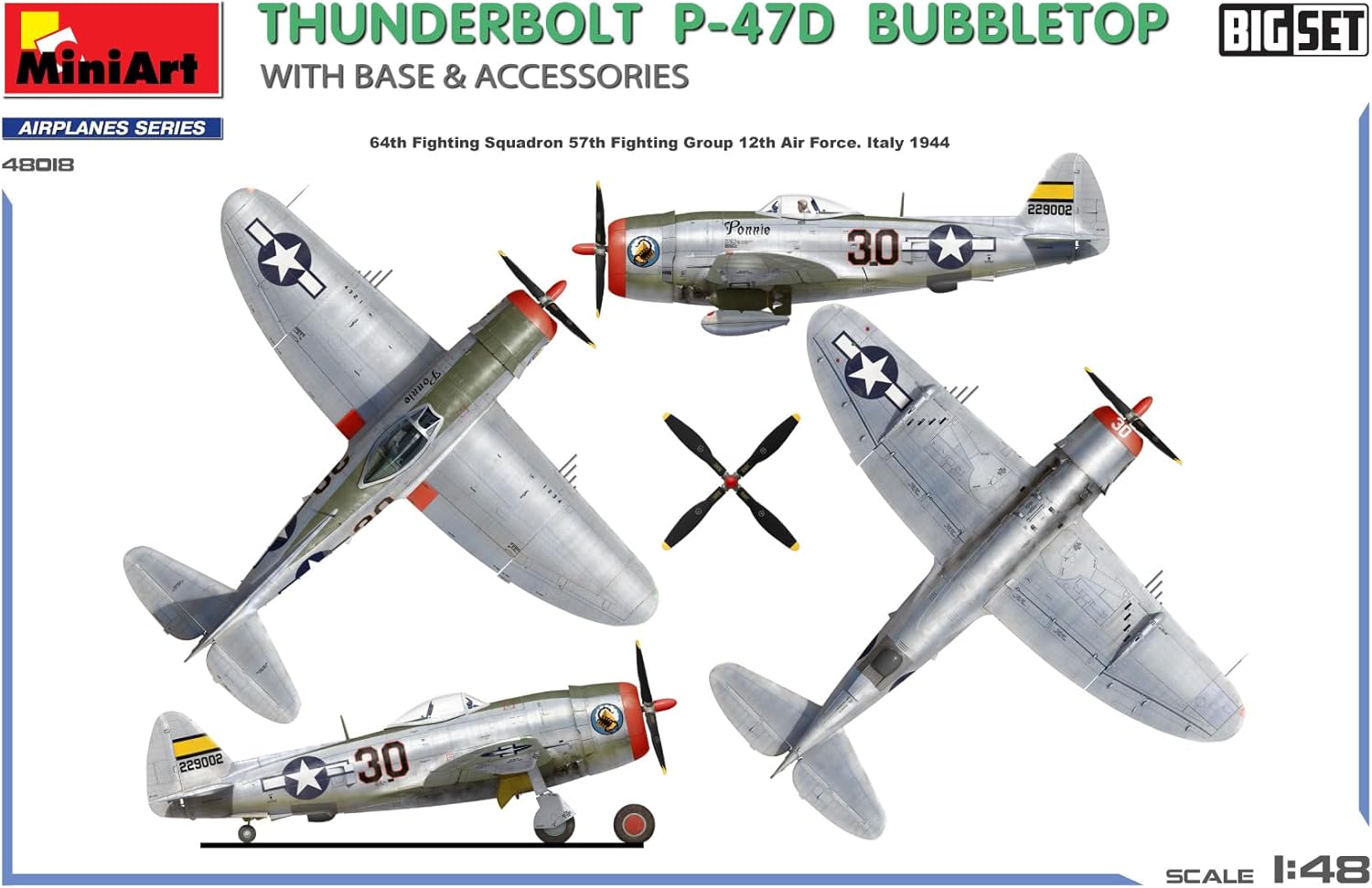 MiniArt - 1/48 P-47d Thunderbolt Bubbletop W/base En Access (11/24) *
