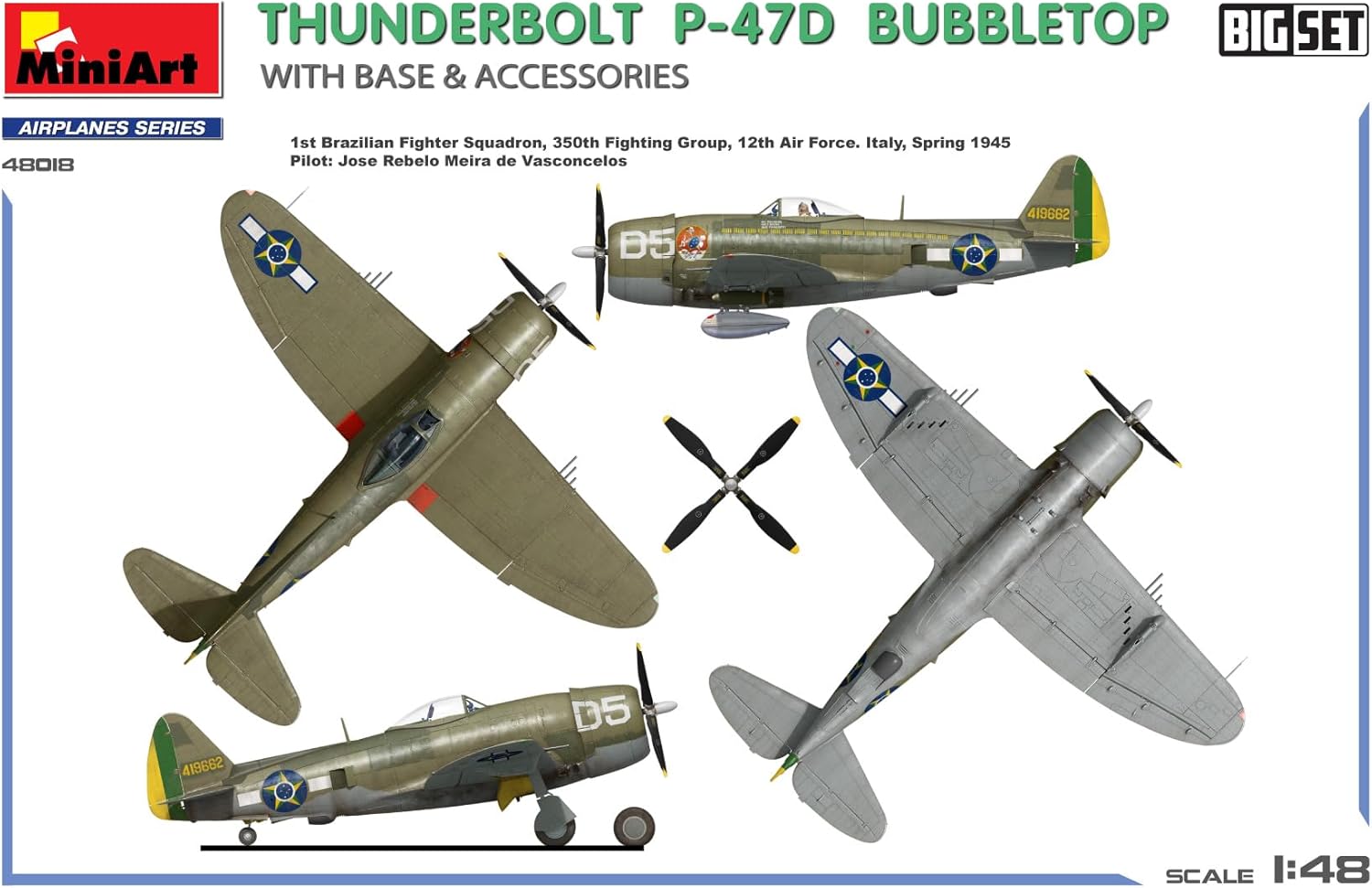 MiniArt - 1/48 P-47d Thunderbolt Bubbletop W/base En Access (11/24) *