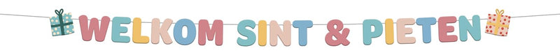 Folat 65709 Letter Banner 'Welkom Sint in Pieten-1.5 Metres-Sinterklaas, Saint Nicholas Decoration for Children, Multi-Colour