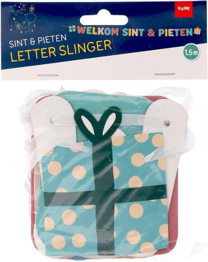 Folat 65709 Letter Banner 'Welkom Sint in Pieten-1.5 Metres-Sinterklaas, Saint Nicholas Decoration for Children, Multi-Colour