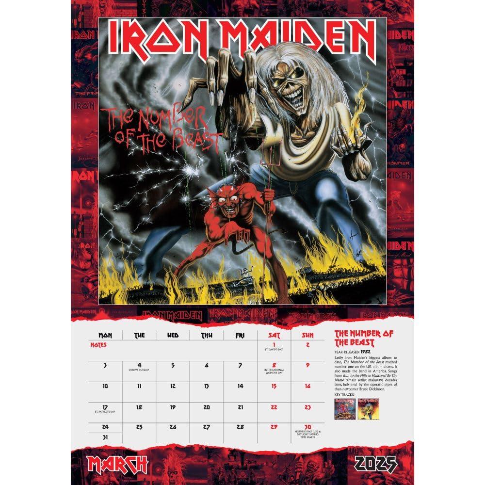 Official Iron Maiden A3 Calendar 2025