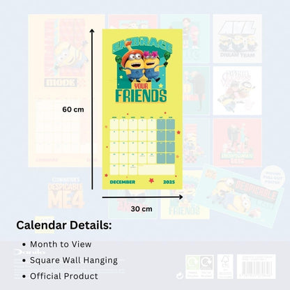 Minions – Despicable Me 4 – Ich Einfach Unverbesserlich 4 – Offizieller Kalender 2025: Original Danilo-Kalender   (Wall-Kalender