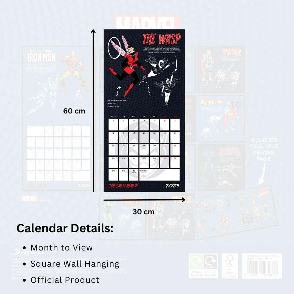 Marvel Comics – Offizieller Kalender 2025: Original Danilo-Kalender   (Wall-Kalender