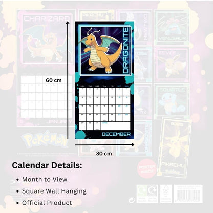 Official Pokemon Square Calendar 2025