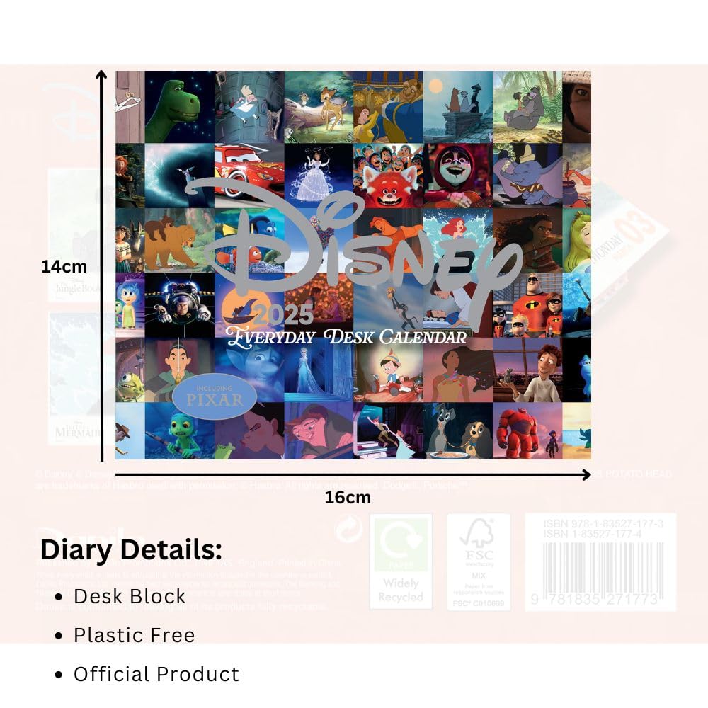 Disney Animation 2025 Desk Block Calendar