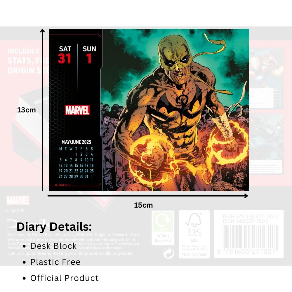 Marvel Desk Block Calendar 2025