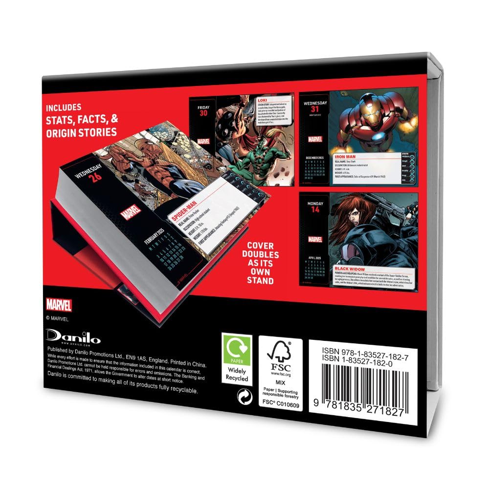 Marvel Desk Block Calendar 2025