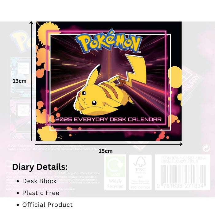 Pokemon Desk Block Calendar 2025