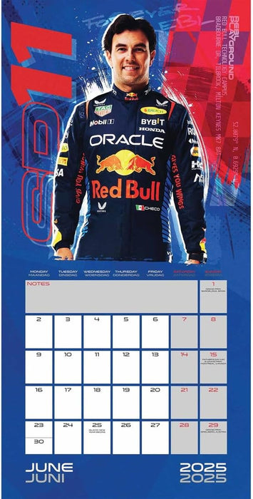 2025 Calendar Formula One Red Bull Racing F1 Month to View Square Calendar Official Product