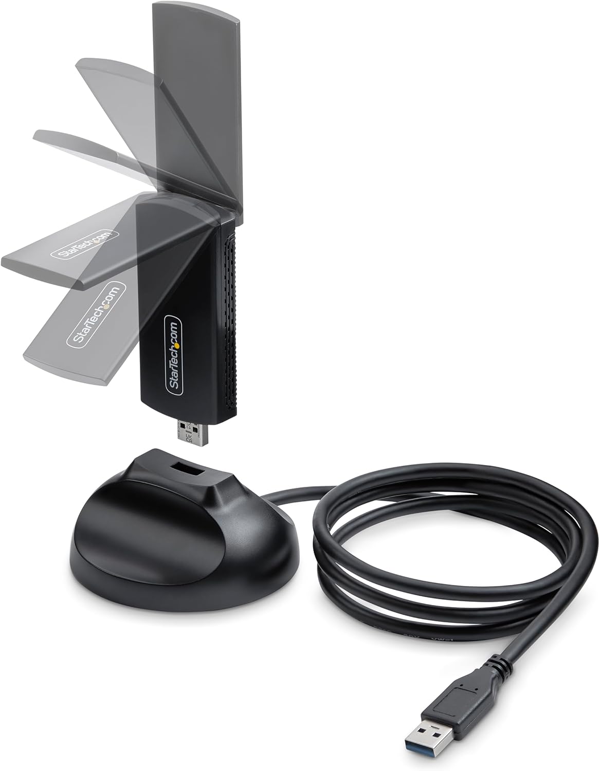 StarTech.com Wi-Fi 6E USB Adapter/Dongle, For Desktop/Laptop PC, Wireless NIC w/Foldable Antenna, WiFi 2.4/5/6GHz Network