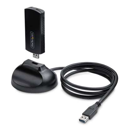 StarTech.com Wi-Fi 6E USB Adapter/Dongle, For Desktop/Laptop PC, Wireless NIC w/Foldable Antenna, WiFi 2.4/5/6GHz Network
