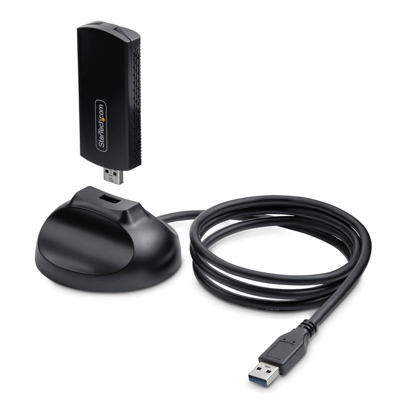 StarTech.com Wi-Fi 6E USB Adapter/Dongle, For Desktop/Laptop PC, Wireless NIC w/Foldable Antenna, WiFi 2.4/5/6GHz Network