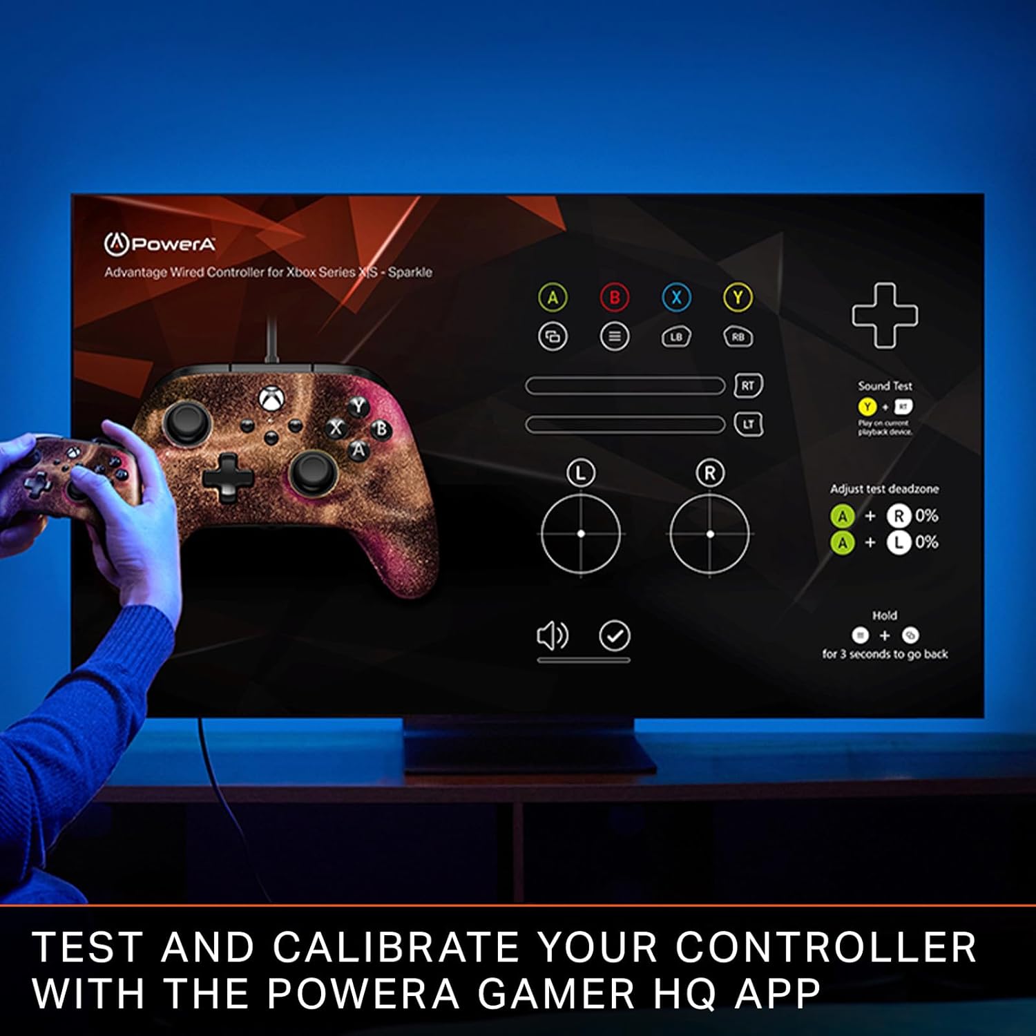 PowerA Advantage Bedrade Controller voor de Xbox Series X|S met Lumectra + RGB ledstrip - Zwart