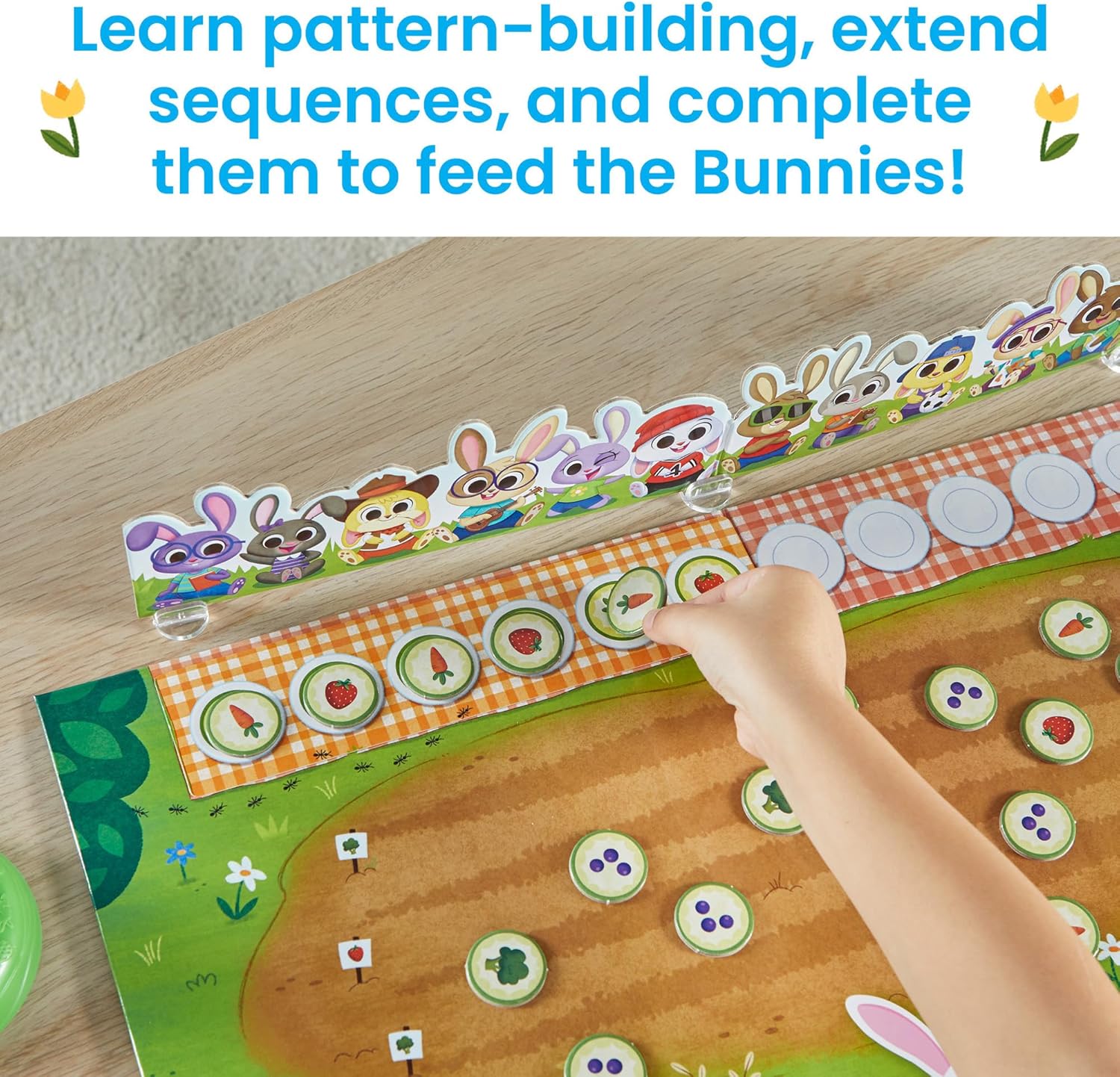 Learning Resources Bunny Brunch Board Game, Ages 3+, Preschool Games, Maths Games for Kids, Classroom Games for Early Years, Patterning Skills, 2-4 Player