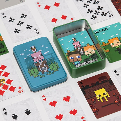 Paladone Minecraft Official Licensed Animal Playing Cards Tin, Standard Card Game Deck for Boys and Girls, Gamer Gift Set and Merchandise