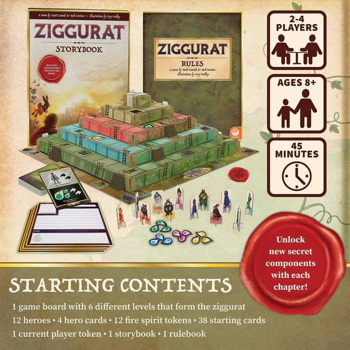 MindWare Ziggurat Cooperative Family Legacy Adventure Game by Matt Leacock & Rob Daviau, Illustrated by Cory Godbey for Ages 8+