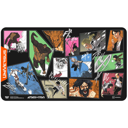 UniVersus: Attack on Titan: Origins of Power - Tapete de juego de The Second Act, tapete de neopreno de 24 x 14 pulgadas, accesorio de juego de cartas de mesa, juegos UVS, licencia