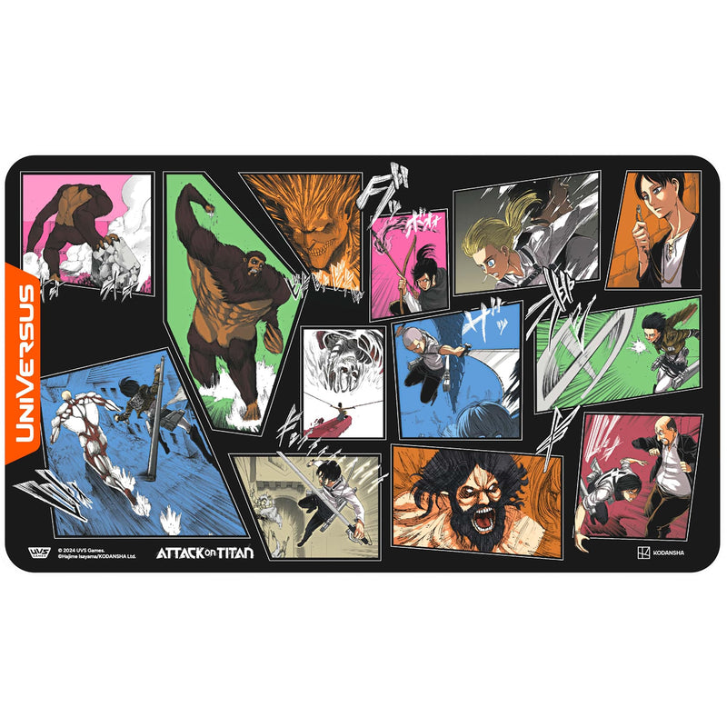 UniVersus: Attack on Titan: Origins of Power - Tapete de juego de The Second Act, tapete de neopreno de 24 x 14 pulgadas, accesorio de juego de cartas de mesa, juegos UVS, licencia